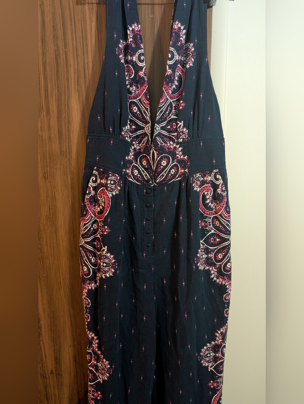 Free People Setting Sun Jumpsuit with Pink Paisley Print NWOT - Picture 2 of 6